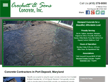 Tablet Screenshot of crockettandsonsconcrete.com